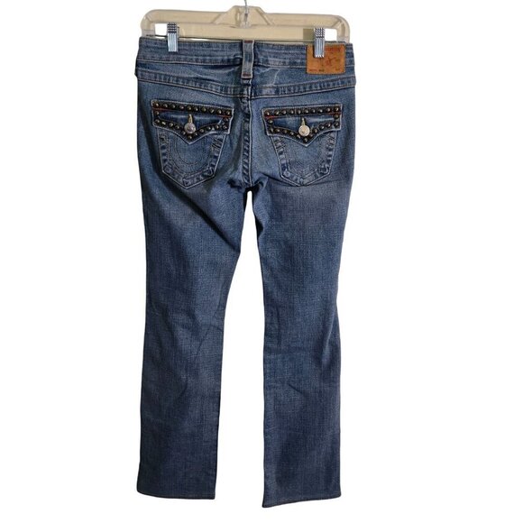 True Religion Billy Studded Jeans Flap Studded Pockets Made On USA Size 26 - Picture 2 of 9
